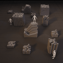 Basalt Hex Columns Terrain Set 3d model