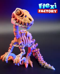 Flexi Factory Skeleton Raptor with Stand, XXL, and 3MF Included! 3d model