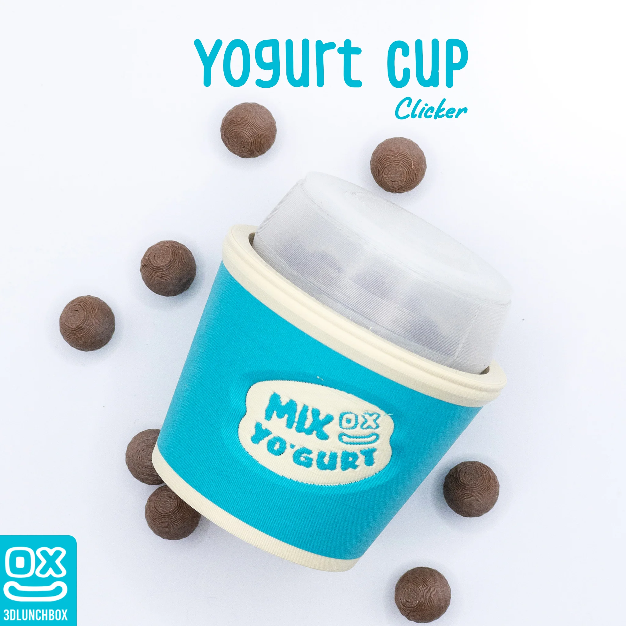 Mix Yogurt Cup Clicker - Retro Food Stress Toy 3d model