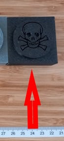 Leather Stamp - Risk of Death - 40mm 3d model
