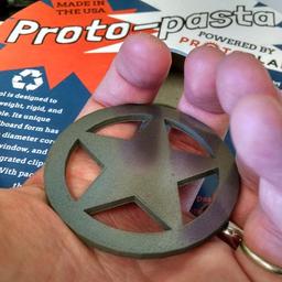 Proto-pasta Sheriff Star Badge Metal Composite Test Piece