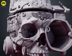 Servo Skull LED Candlelit Lantern 3d model