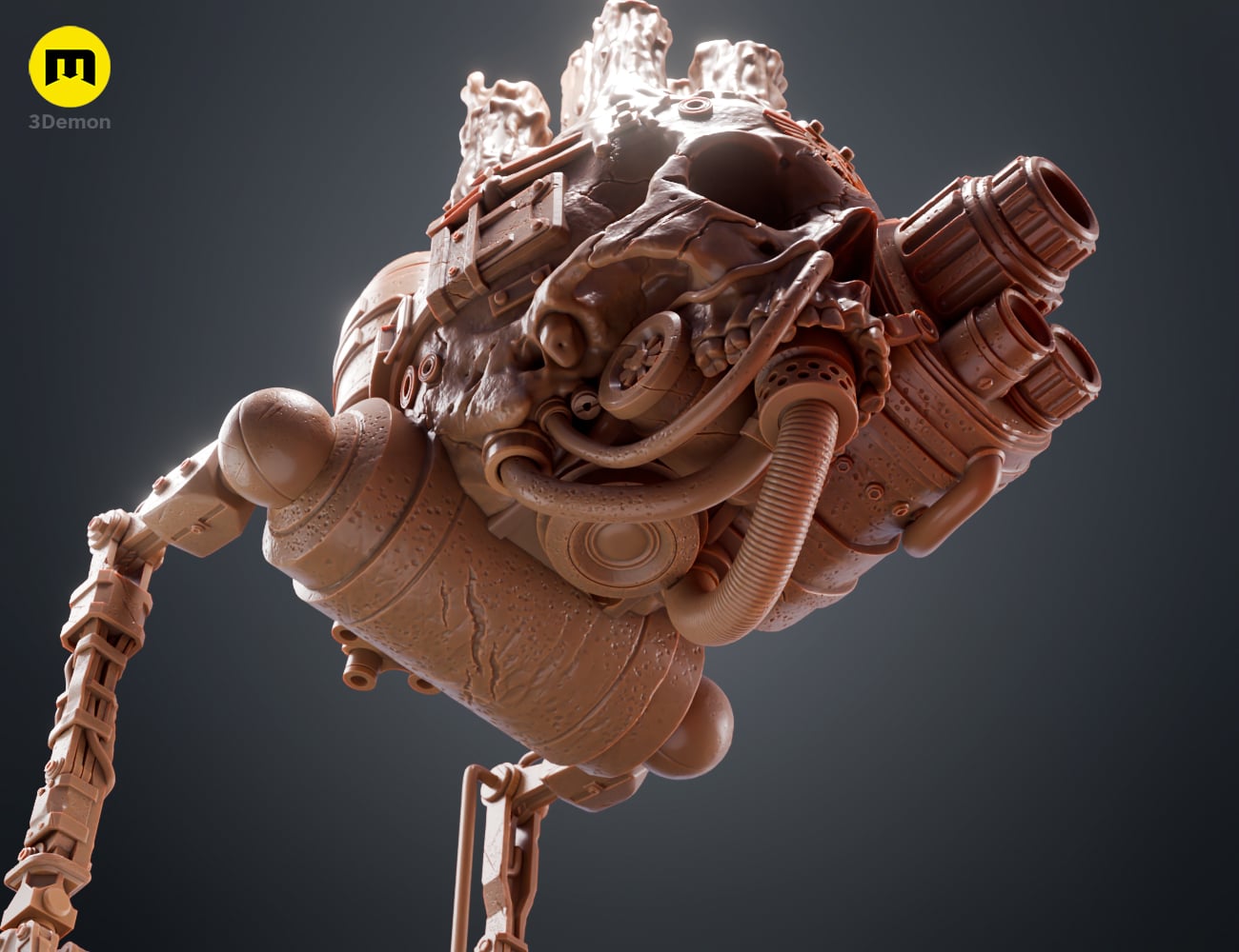 Servo Skull LED Candlelit Lantern 3d model