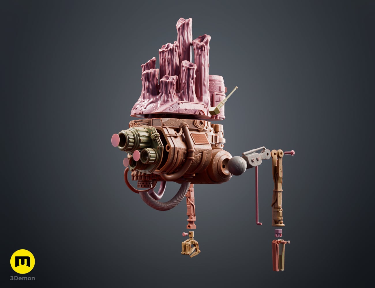 Servo Skull LED Candlelit Lantern 3d model