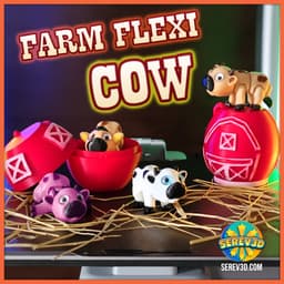 Cow Flexi Figure - Farm Flexi Pack Part 2 - Keychain, No Supports 3D Print STL/3MF 3d model
