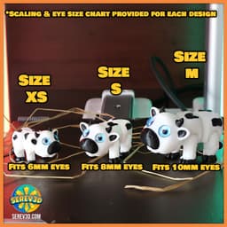 Cow Flexi Figure - Farm Flexi Pack Part 2 - Keychain, No Supports 3D Print STL/3MF 3d model