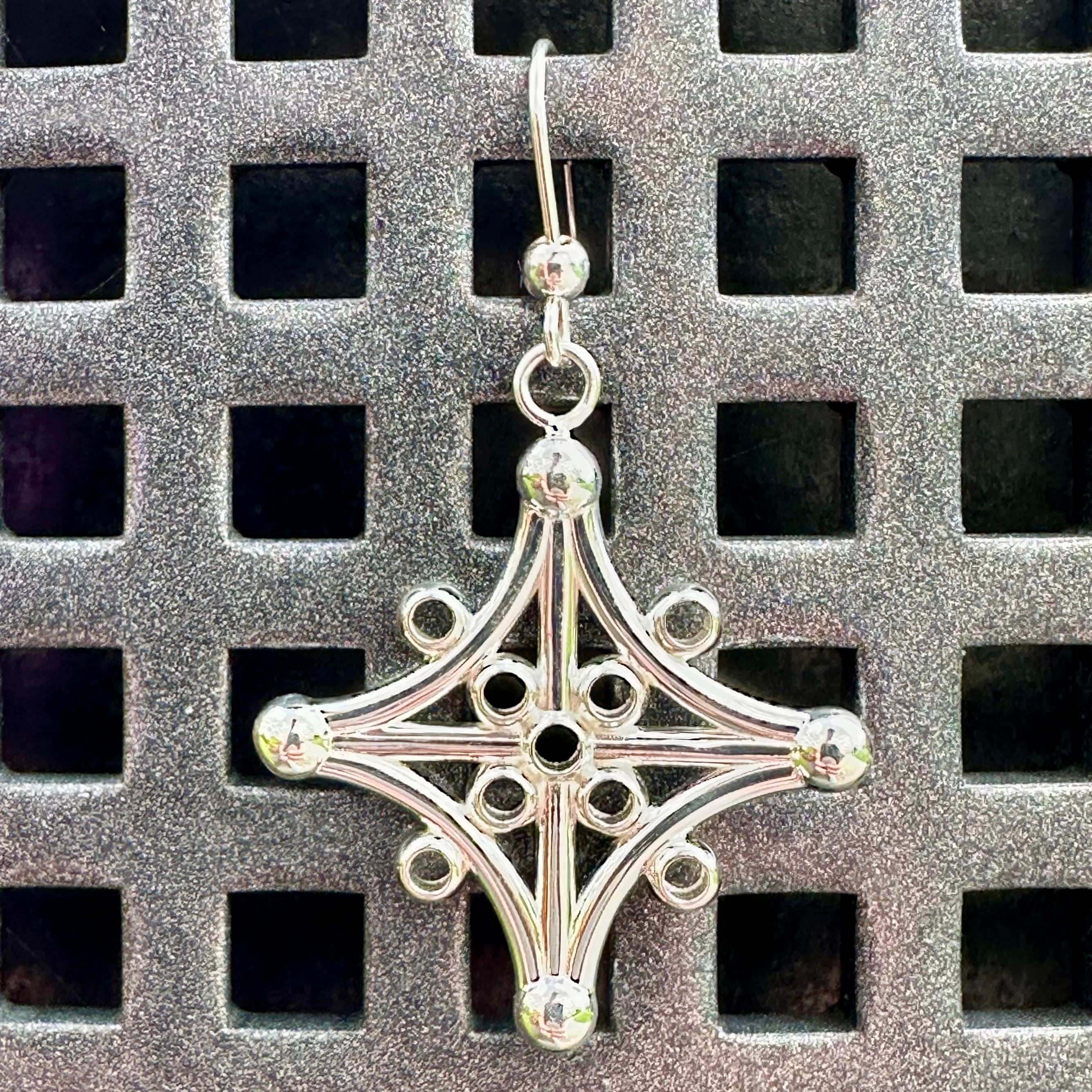 Snowflake Cross Earring 3d model