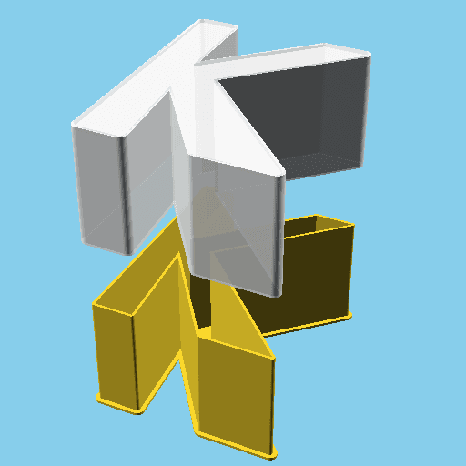 LATIN CAPITAL LETTER K, nestable box (v1) 3d model