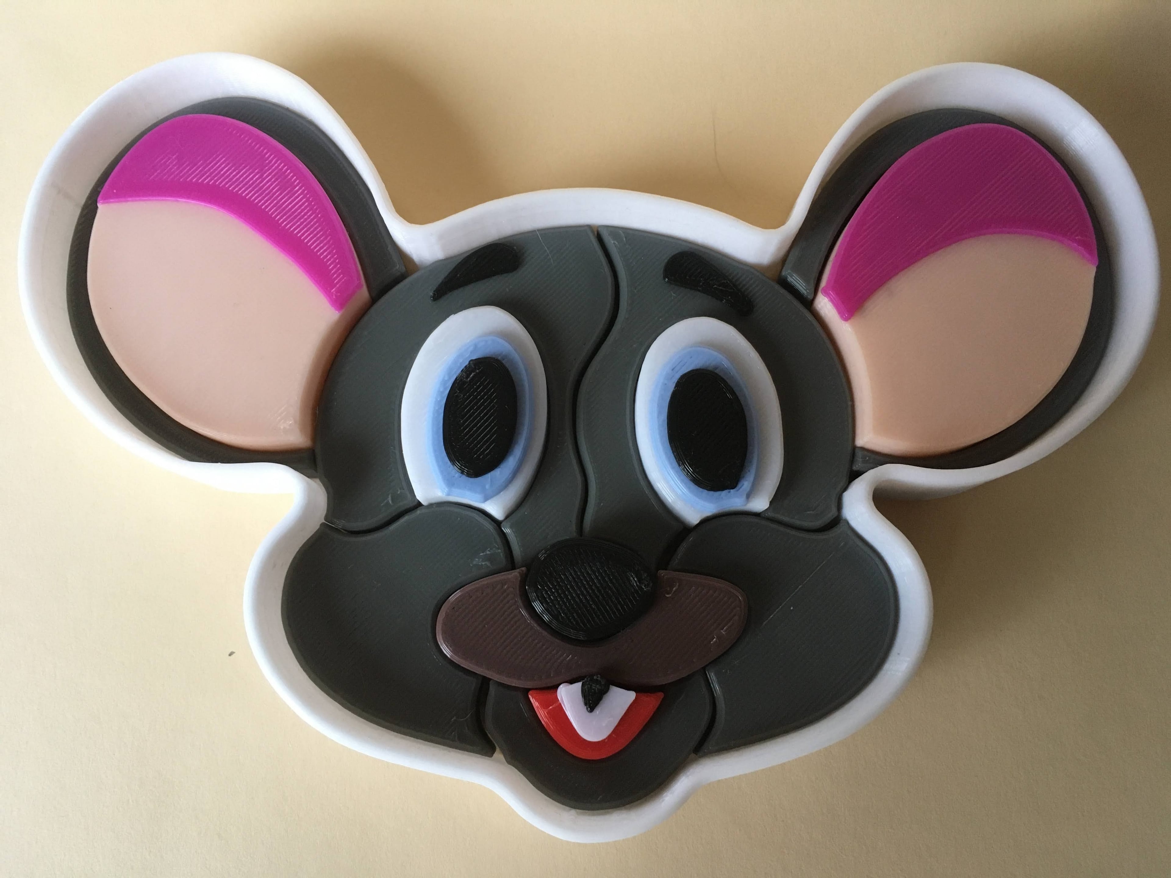 3D puzzle - Mouse face 3d model
