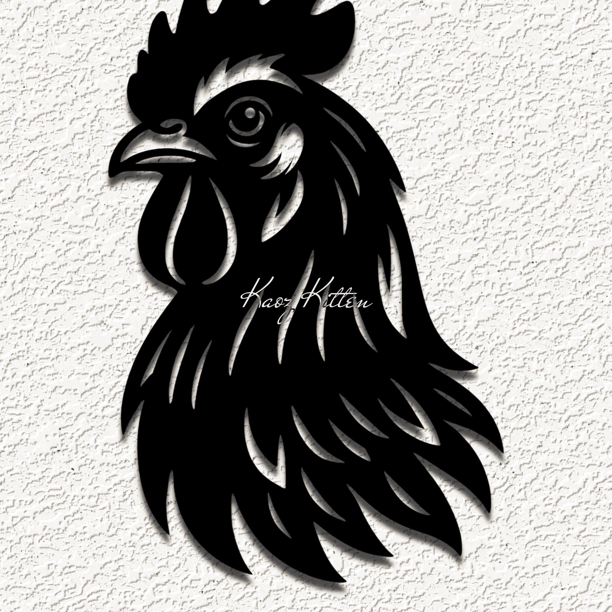 rooster chicken wall art home decor 3d model