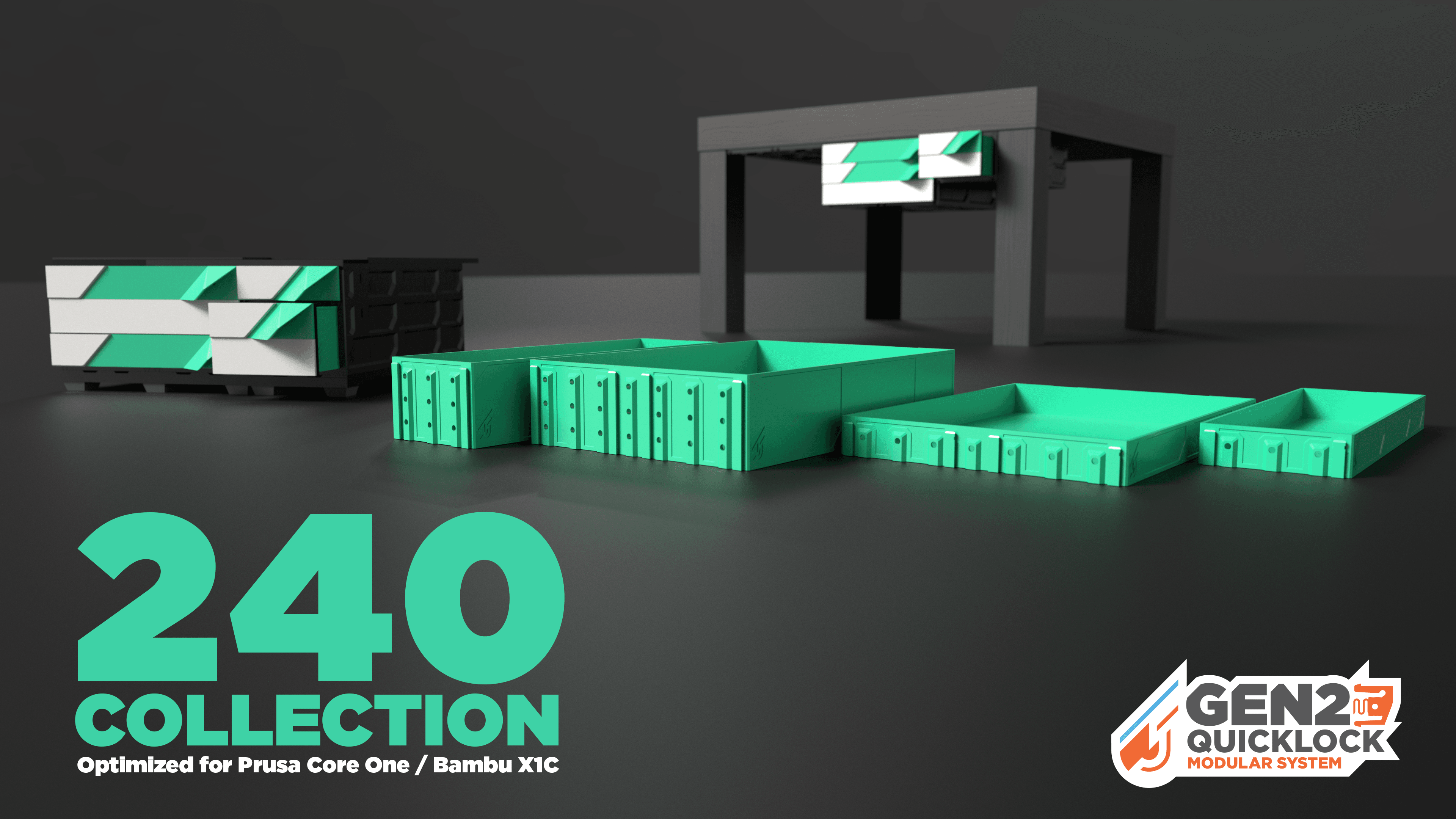 240-1W-1H Classic Drawer 3d model