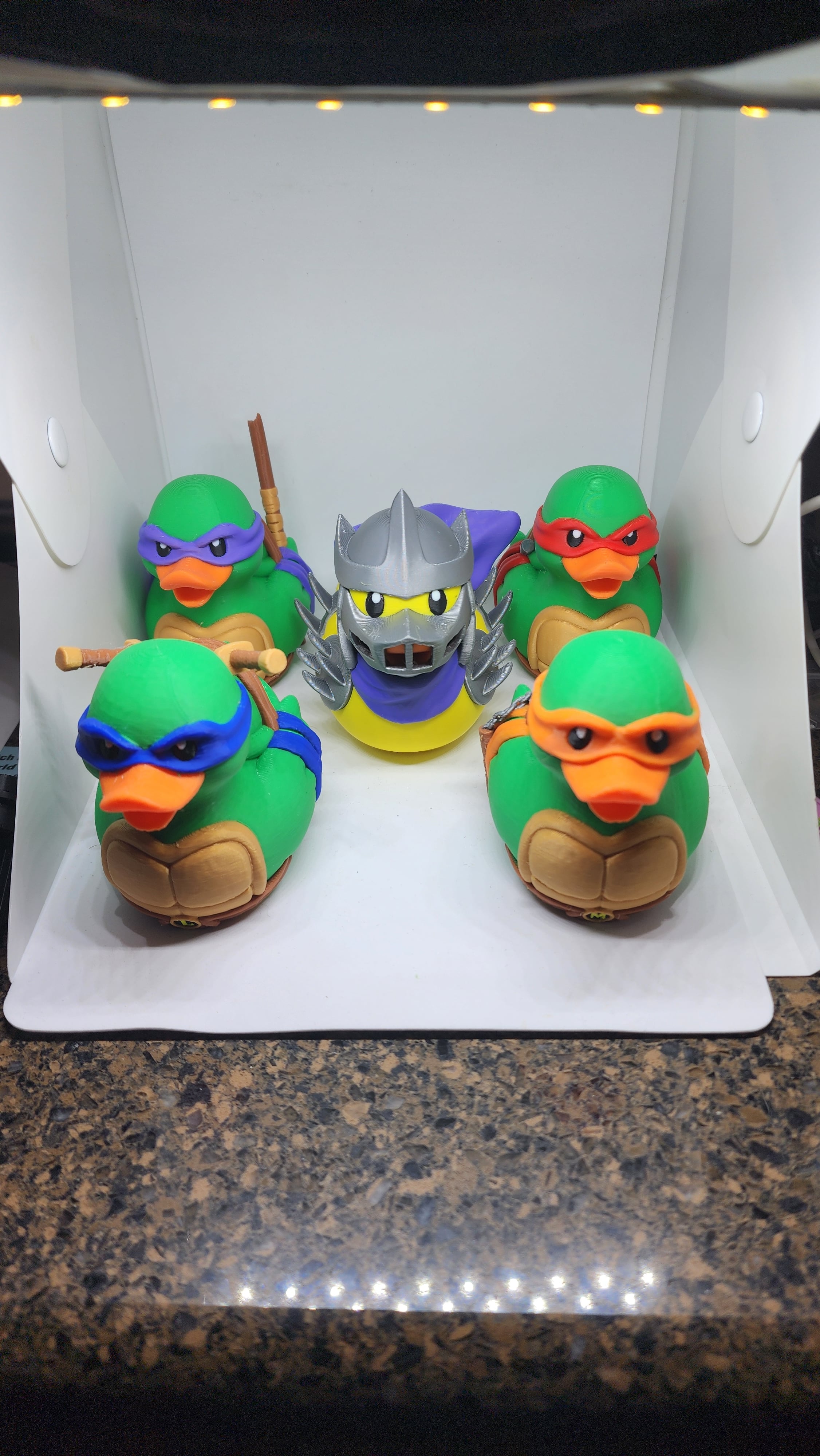 Printed on Bambu Labs X1 Carbon using 3 AMS units. All printed in color and no painting.