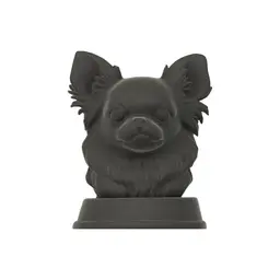 FREE - Long-haired Chihuahua Dog Bust - Dog Statue - 3D Printable STL 3MF - Pet Memorial 3d model