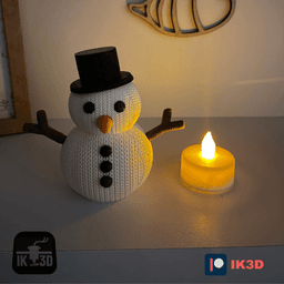 Knitted Snowman Candle Holder / Ornament / Figurine / Multiparts / 3MF 3d model