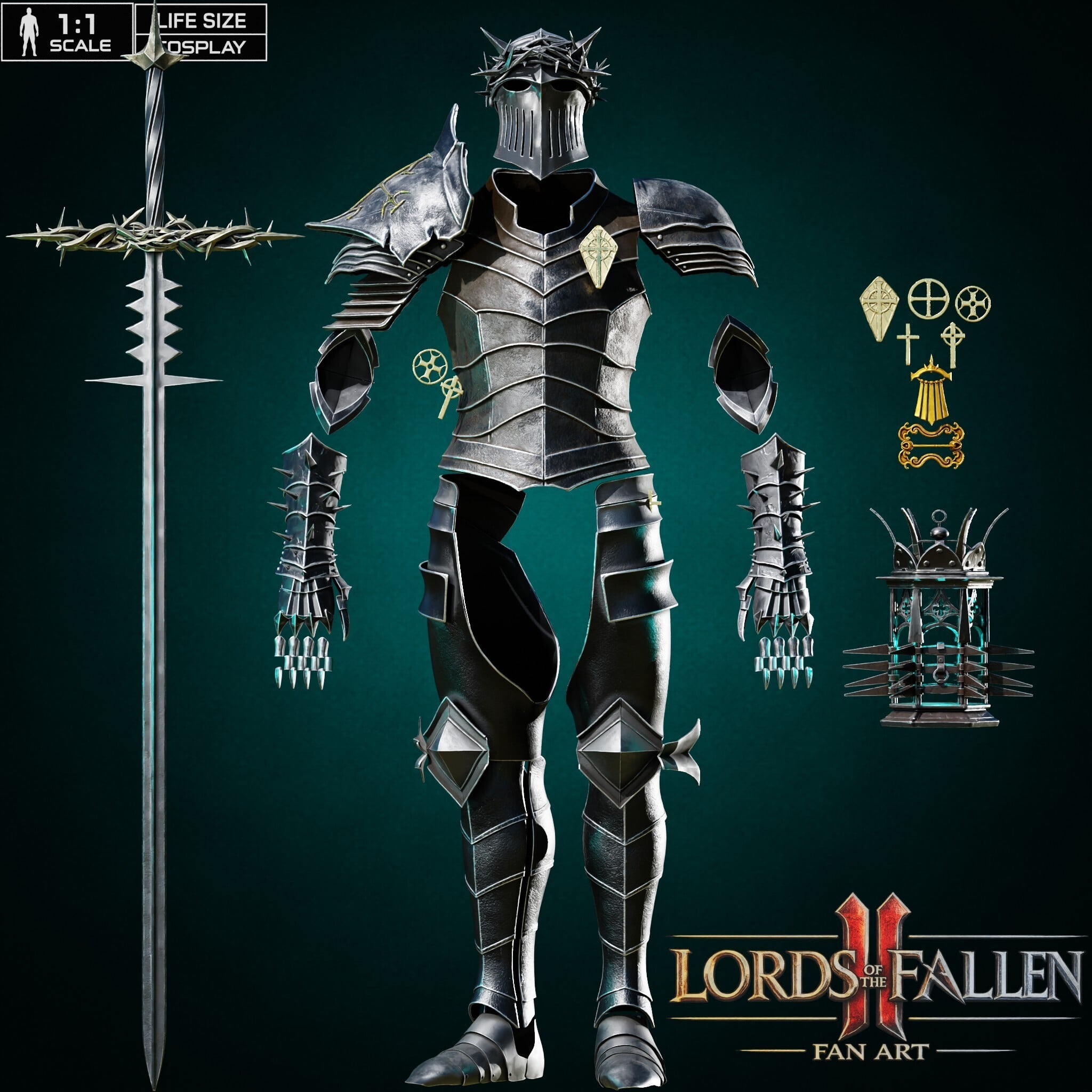 ULTIMATE LORDS OF THE FALLEN II 2026 DARK CRUSADER COSPLAY MASTER BUNDLE Fan Art STL 3d model