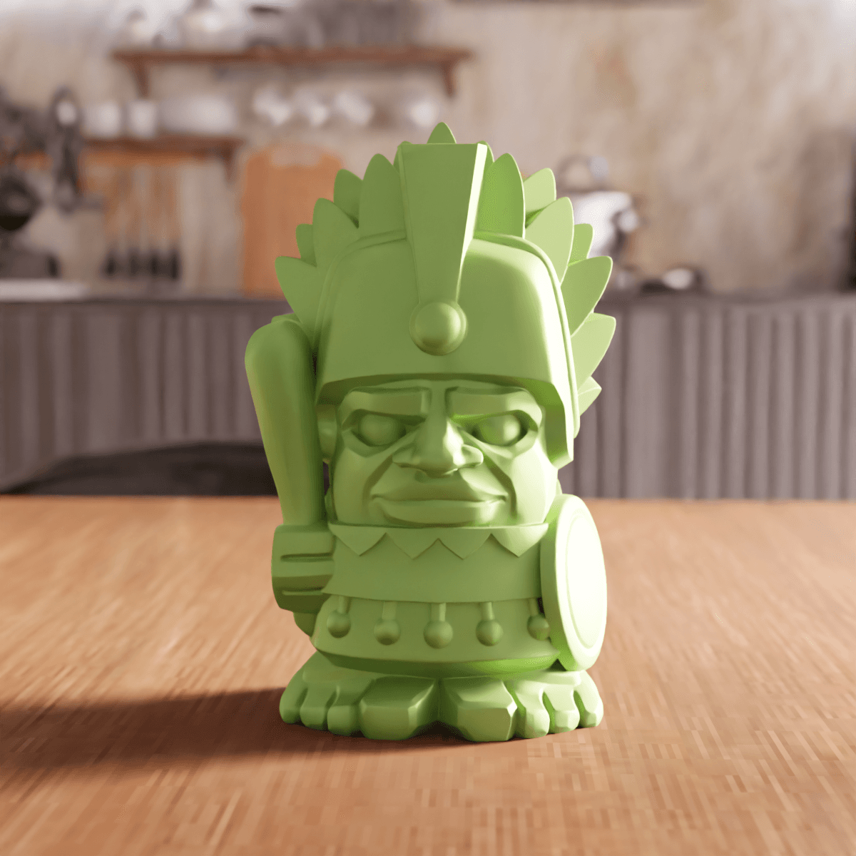 Aztec Tribal Warrior Totem Figurine 3d model