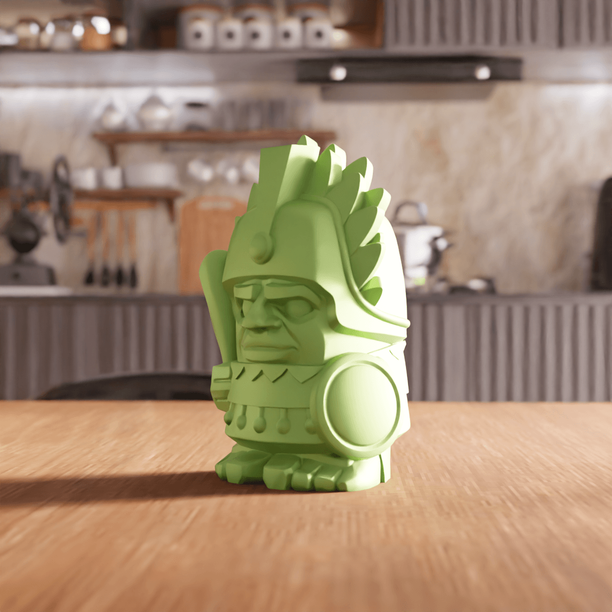 Aztec Tribal Warrior Totem Figurine 3d model