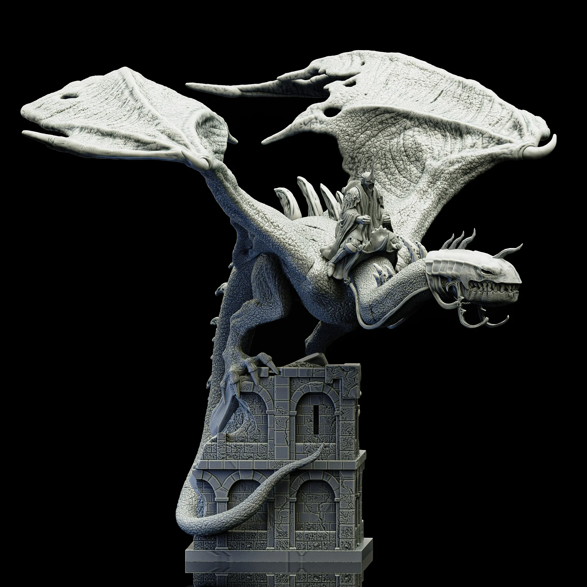Witch King on Fell Beast (Pre-Supported) 3d model