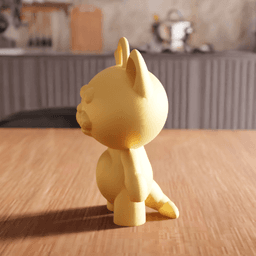 Cat Figurine and Keychain Ornament 3d model