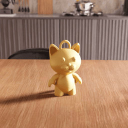 Cat Figurine and Keychain Ornament 3d model