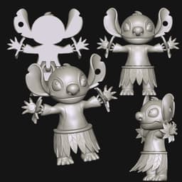 Articulated Hula Dancing Stitch - Flexi Toy 3d model