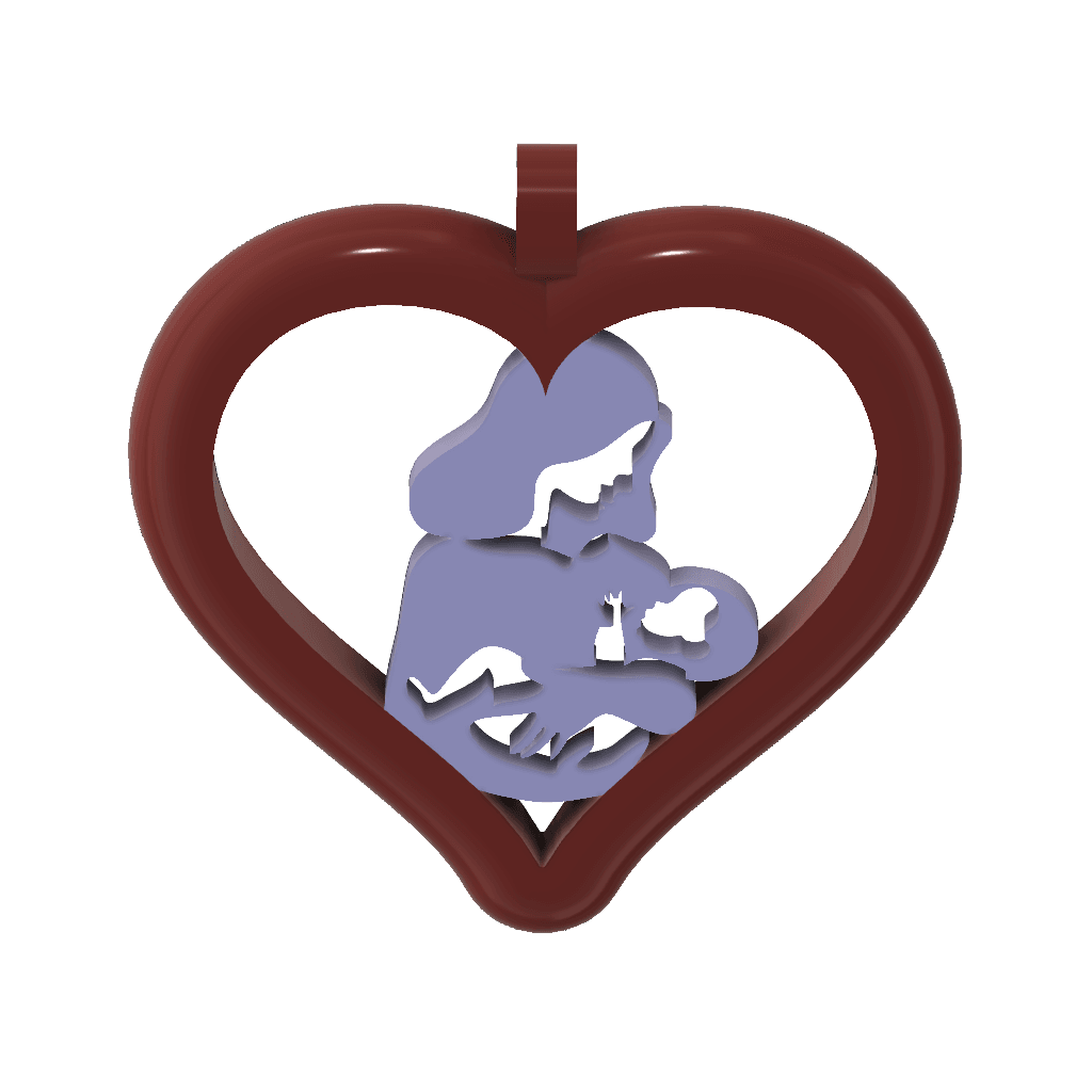 Mom's Day Heart Pendants 3d model