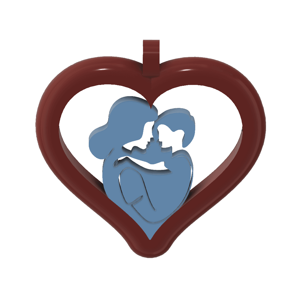 Mom's Day Heart Pendants 3d model
