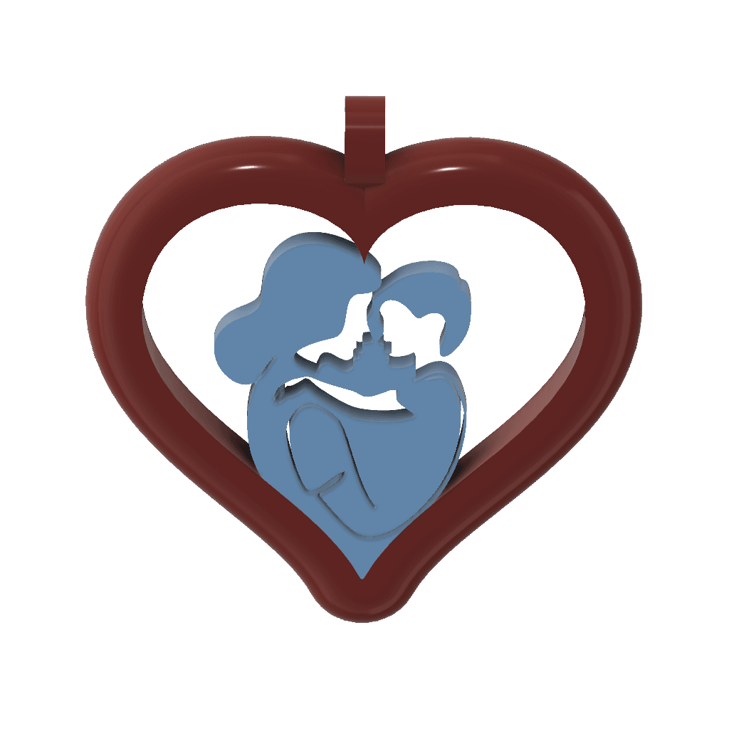 Mom's Day Heart Pendants 3d model