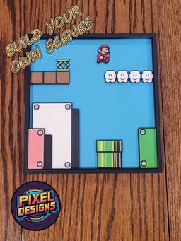 Super Mario Bros 3 Build a Scene Shadowbox 3d model