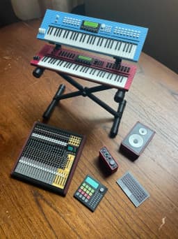 1/6 Scale Keyboard with Adjustable Stand 3d model