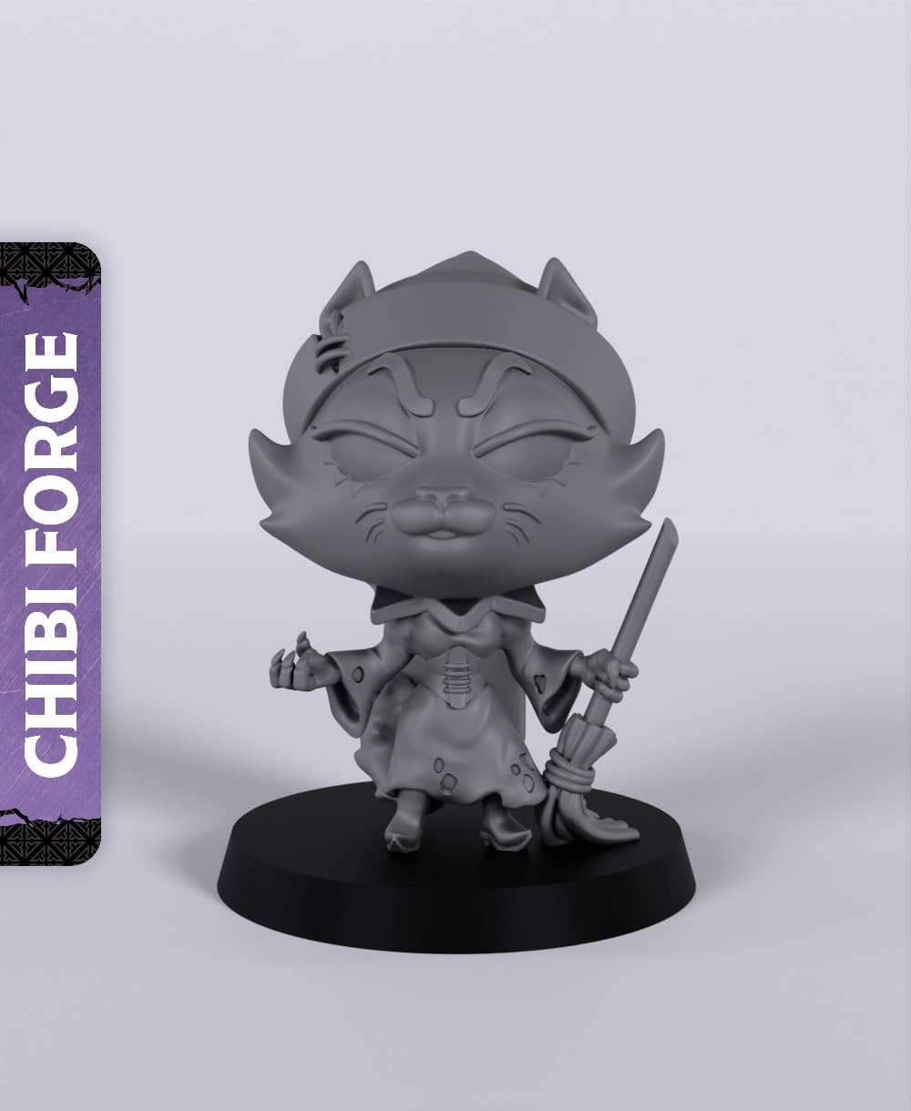 Female Catfolk Wizard - With Free Dragon - 5e DnD Inspired for RPG and Wargamers 3d model