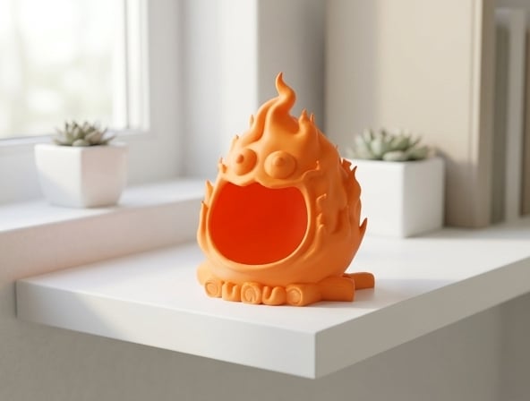Calcifer Holder - Fantasy Fire Spirit Desk Decor 3d model