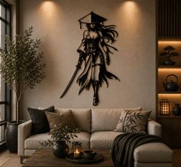 Female Samurai Warrior 2D Wall Art.3mf 3d model
