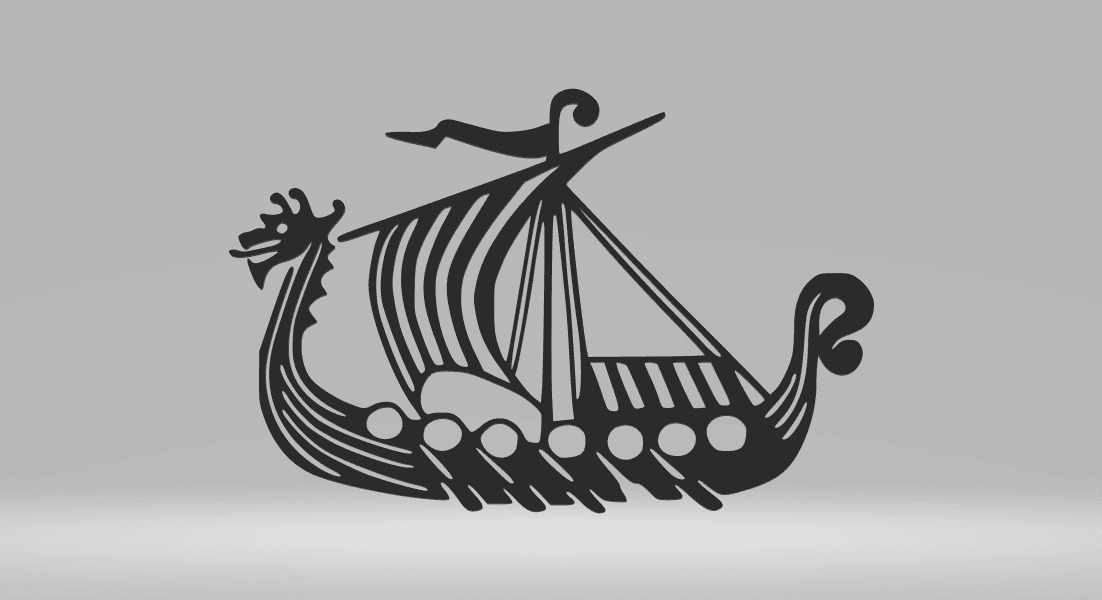 Drakkar Viking 2D .stl 3d model
