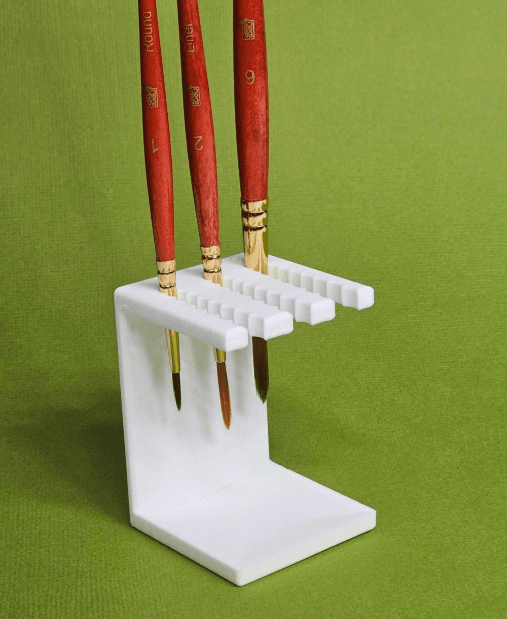 XXS XS S Paint brush rack | Holder for art brushes with drip tray | Gift for painters 3d model