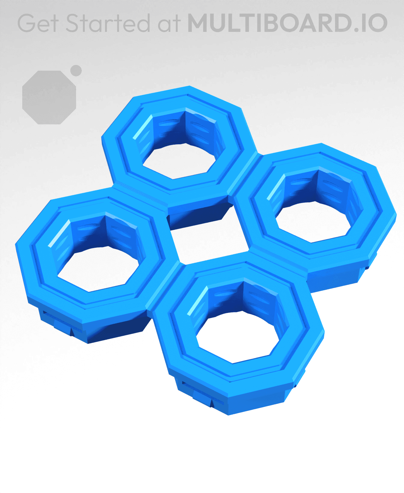 Quad Raised Snap 3d model