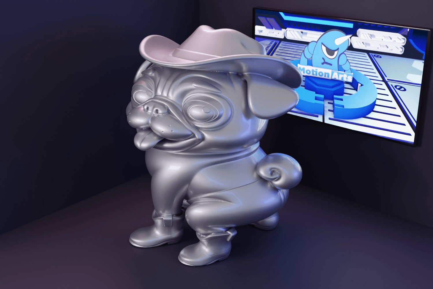 Pug Cowlboy.stl 3d model