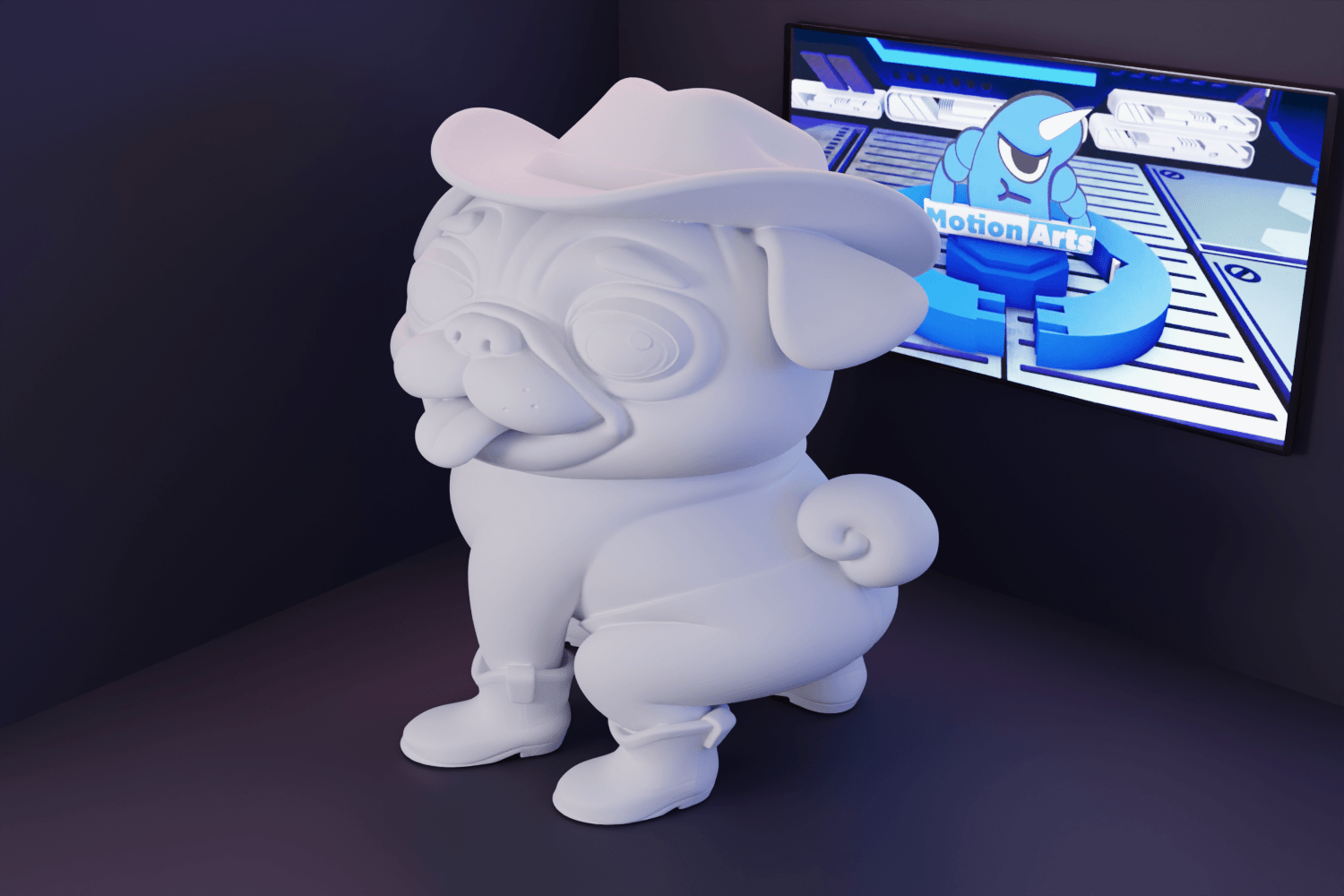 Pug Cowlboy.stl 3d model