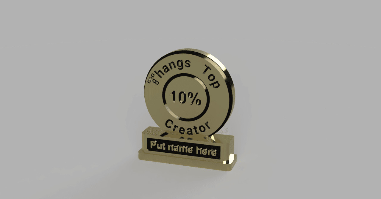 Thangs Top Creator 10% Trophy/Prize 3d model