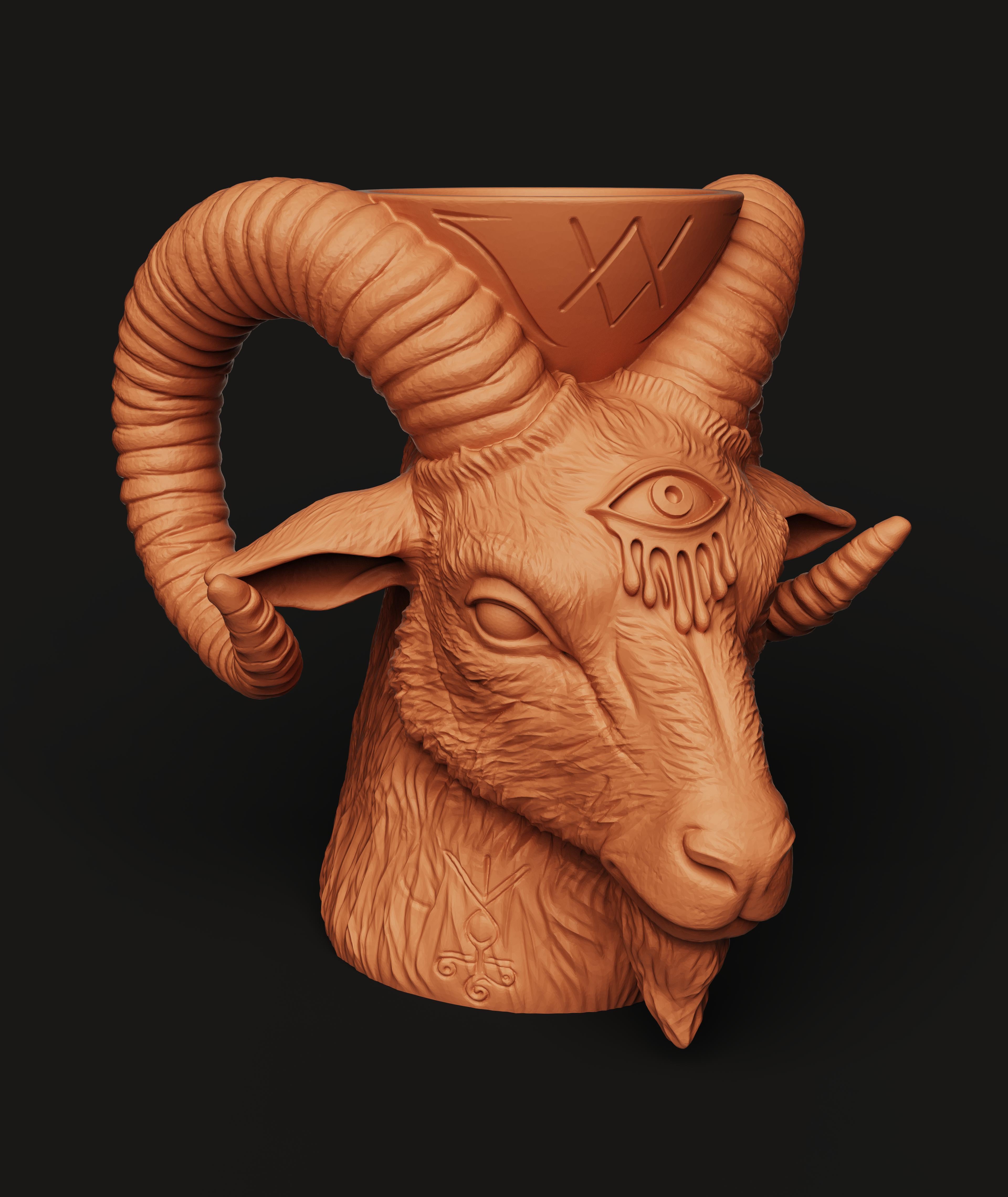 Baphomet Goat Organizer Multi-Color 3MF | Gothic Art | Bambu Ready 3d model