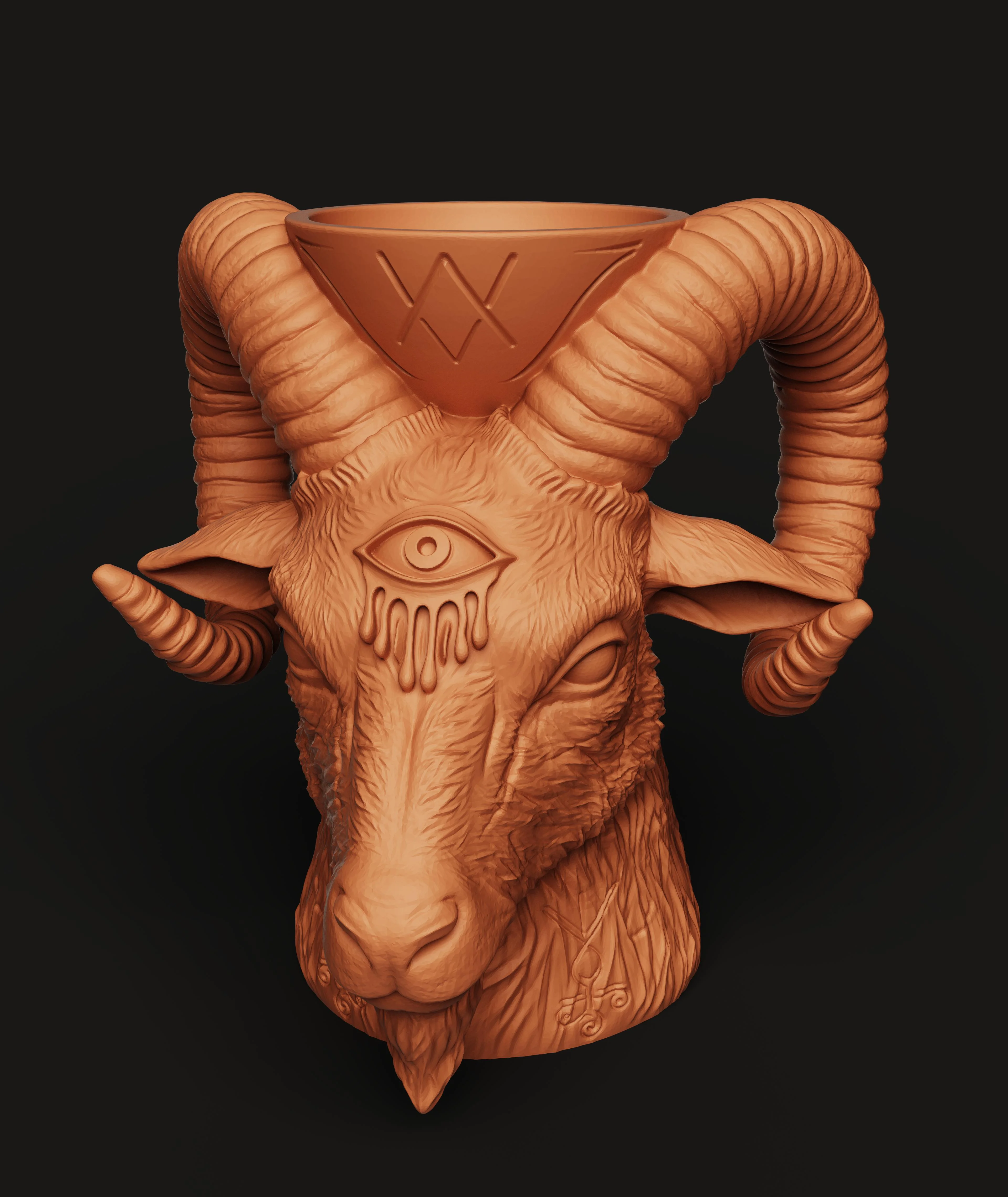 Baphomet Goat Organizer Multi-Color 3MF | Gothic Art | Bambu Ready 3d model