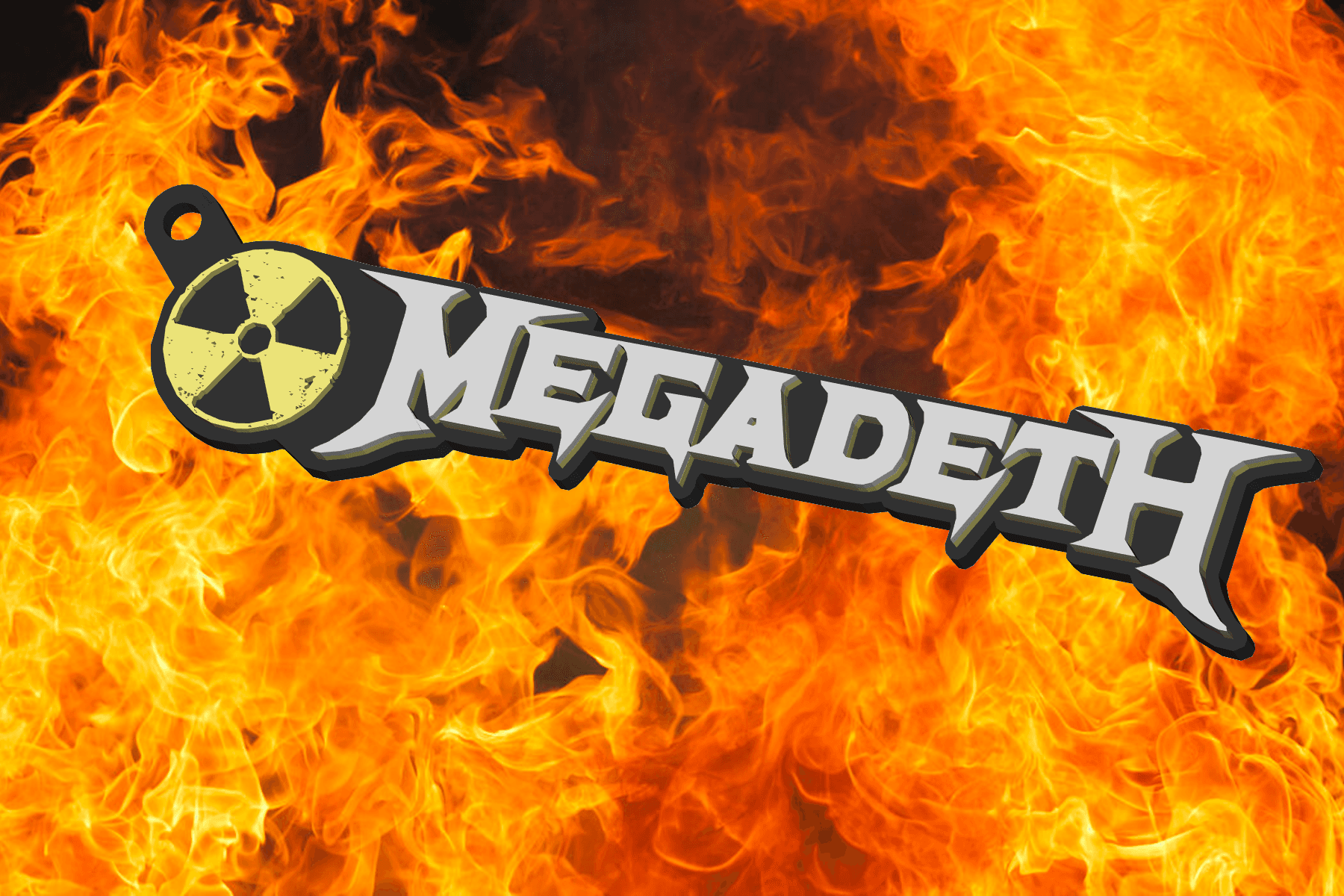 Megadeth keychain, dogtag, earrings, logo 3d model