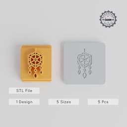 Dream Catcher Craft Stamp Tile Set, 5 Sizes, Perfect for Clay, Cookies & Fondant, Artisan Decoration Motif PRODUCT_3762 3d model
