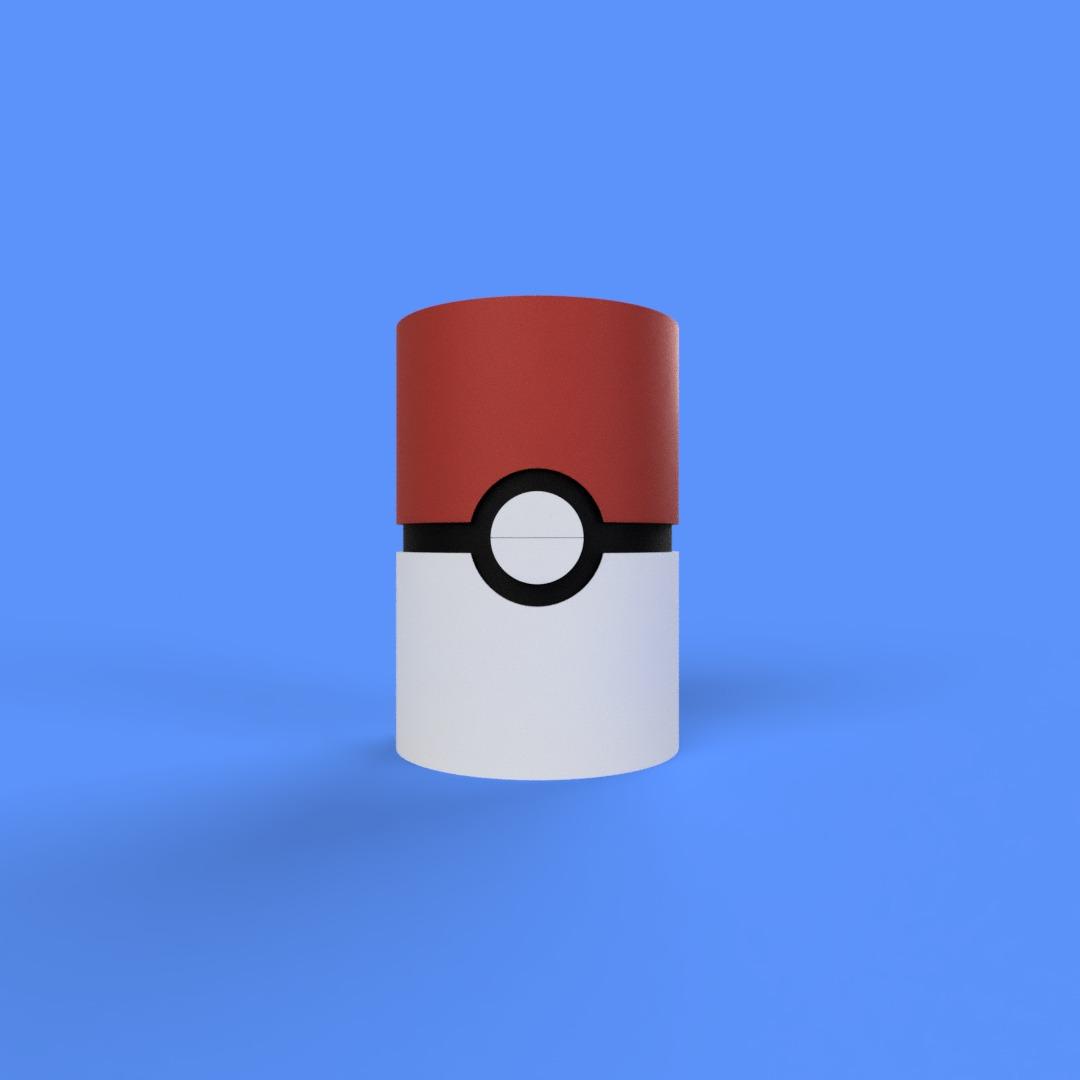 pokeball inspired can cup 3d model
