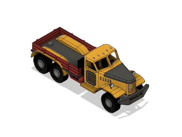 Yellow Zil Old School Dump Truck 3d model