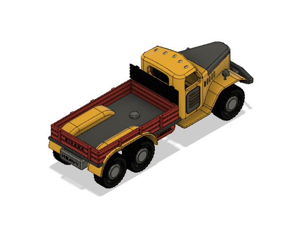 Yellow Zil Old School Dump Truck 3d model