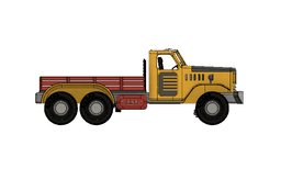 Yellow Zil Old School Dump Truck 3d model