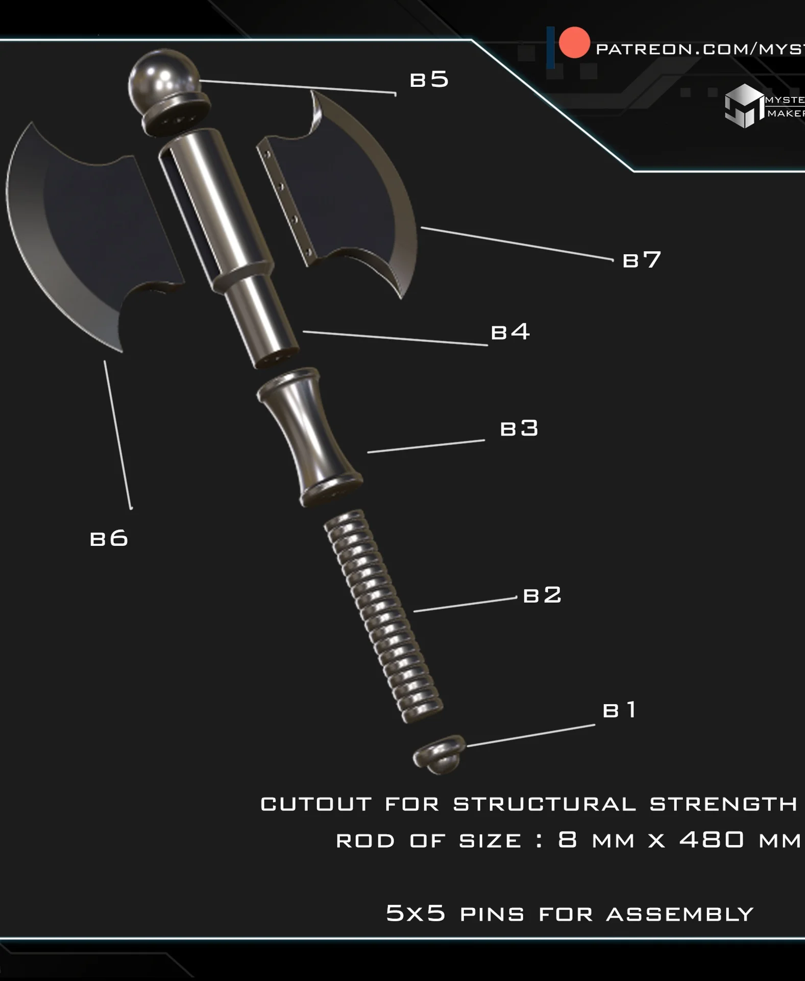 He-Man axe 3d model
