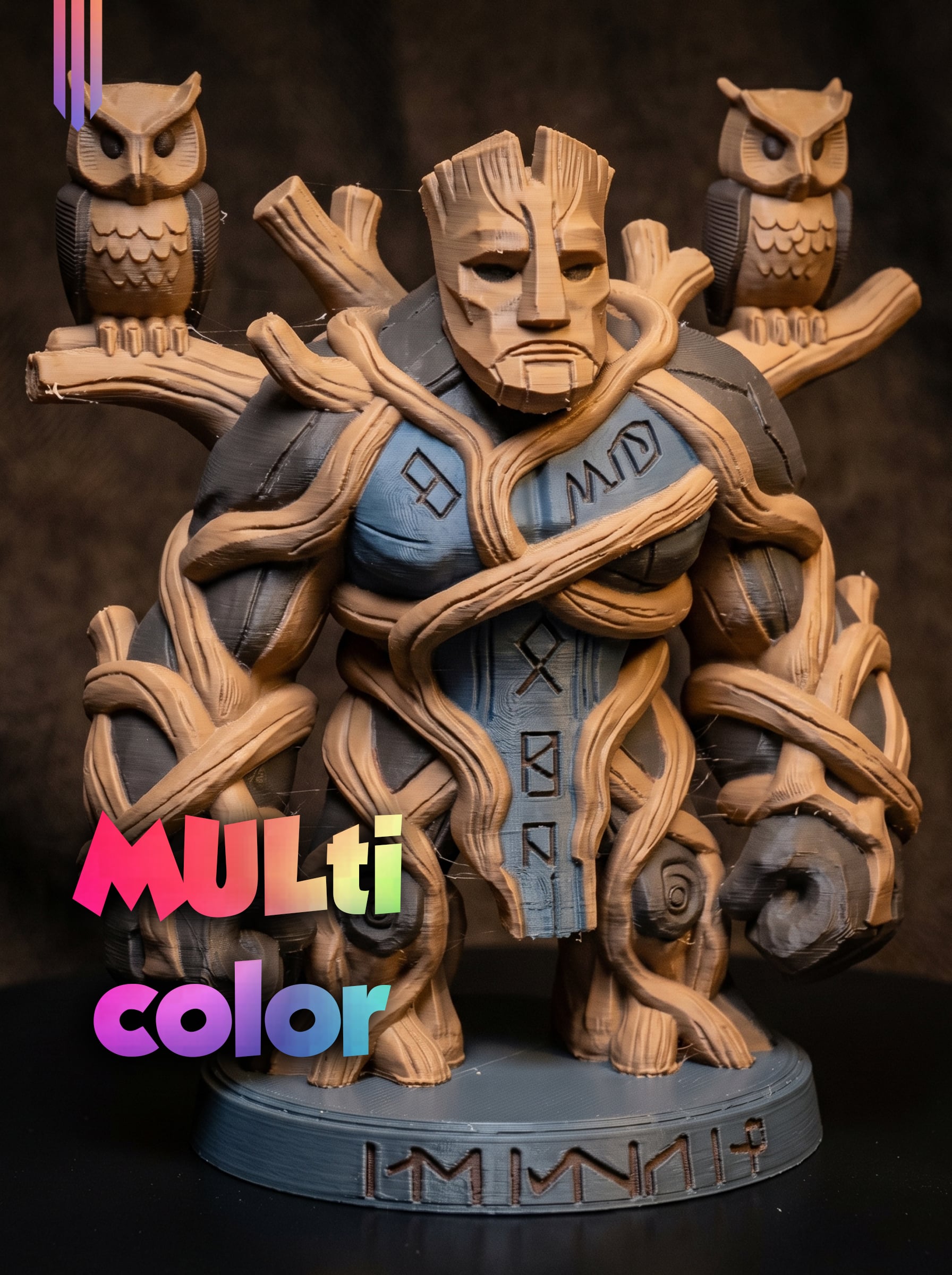 Forest Golem Bust 3MF | Fantasy Multi-Color | FDM 3d model