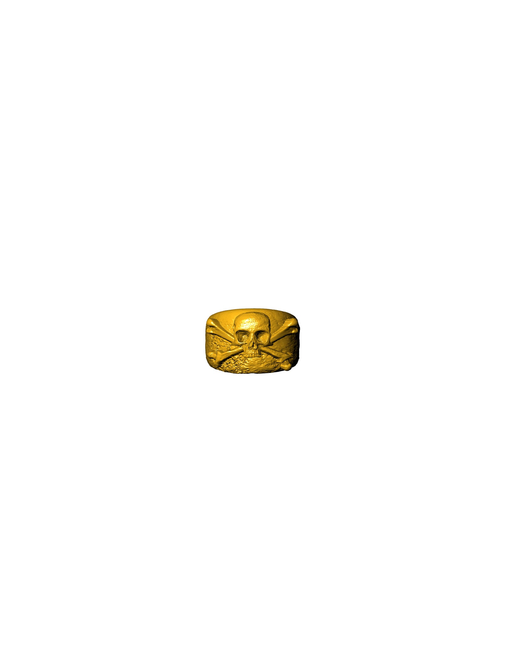 VINTAGE CROSSBONES PIRATE SKULL RING 3d model